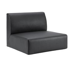 Lorell Contemporary Reception Collection Single Seat Sofa - 19.6" Height x 25.5" Width x 25.5" Depth - Material: Polyurethane - Finish: Black - 1 Each