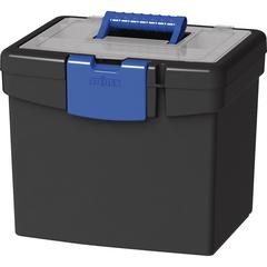 Storex File Storage Box with XL Storage Lid - External Dimensions: 10.9" Length x 13.2" Width x 11" Height - 30 lb - Media Size Supported: Letter 8.50" x 11" - Clamping Latch Closure - Plastic - Black