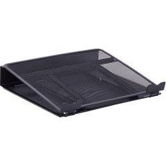 Lorell Mesh Laptop Stand - 3.50" Height x 13" Width x 11.50" Depth - Desktop - Steel, Metal - Black
