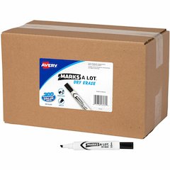 Avery&reg; Marks-A-Lot Value Pack Dry Erase Markers - Erasable - Black Ink - Home, School - 200 / Carton