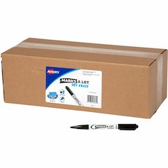 Avery&reg; Marks A Lot Marks-A-Lot Value Pack Dry Erase Markers - Bullet Marker Point - Erasable - Black Ink - Home, School - 200 / Pack