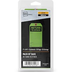 Avery&reg; RETURN TO STOCK Preprinted Inventory Tags - 5.75" Length x 3" Width - Rectangular - 25 / Pack - Card Stock - Green