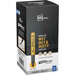 Marks-A-Lot UltraDuty Markers, Chisel Tip, Black (29842) - 0.5 mm Chisel Marker Point - Black Ink - Warehouse, Plastic, Metal - 12 / Pack