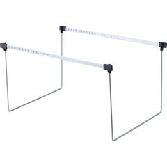 Business Source File Frame - Letter - 14" to 18" Long - Stainless Steel - Gray - 2 / Box
