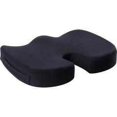 Lorell Butterfly-Shaped Seat Cushion - 17.50" x 15.50" - Fabric, Memory Foam, Silicone - Butterfly - Comfortable, Ergonomic Design, Durable, Machine Washable, Zippered, Anti-slip - Black - 1 Each