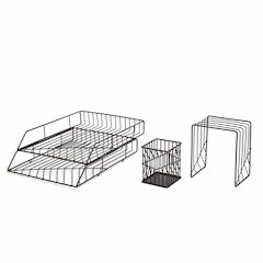 U Brands Vena Desktop Organization Kit - Metal - Black - 1 Each