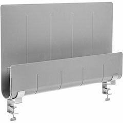 Deflecto Standing Desk Privacy Panel Organizer - 16.35" Height x 24" Width x 2.70" Depth - Gray - Acrylonitrile Butadiene Styrene (ABS) - 1 Each