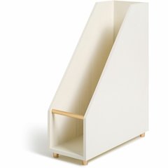 U Brands Juliet Magazine Holder - White - Pine Wood - 1 Each