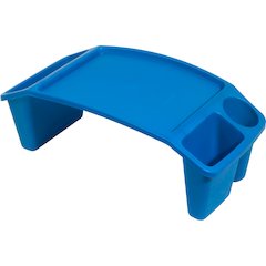 Deflecto Antimicrobial Kids Lap Tray - Supplies, Paper, Book, Pencil, Crayon, Mobile Device, Decoration/Activity - 8.53" Height x 23.35" Width x 12" Depth - Blue - Polypropylene, Plastic - 1 Each