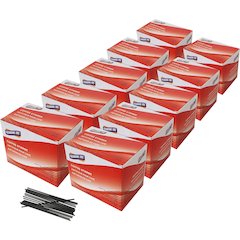 Genuine Joe Plastic Stirrers - 5.5" Length - Plastic, Polypropylene - Black - 1000/Box - 10 / Carton