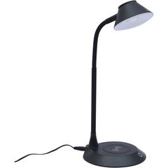 Data Accessories Company MP-323 LED Desk Lamp - 5 W LED Bulb - Adjustable Brightness, Qi Wireless Charging, Flicker-free, Glare-free Light, Dimmable, Touch Sensitive Control Panel, Flexible Neck - Des