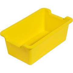Deflecto Antimicrobial Rectangular Storage Bin - 5.06" Height x 13.24" Width x 8.05" Depth - Antimicrobial, Lightweight, Mold Resistant, Mildew Resistant, Handle, Portable, Stackable - Yellow - Polypr