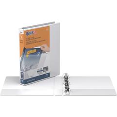 QuickFit D-Ring View Binders - 1" Binder Capacity - Letter - 8 1/2" x 11" Sheet Size - 225 Sheet Capacity - 1" Ring - D-Ring Fastener(s) - 2 Internal Pocket(s) - Vinyl - White - Recycled - Print-trans