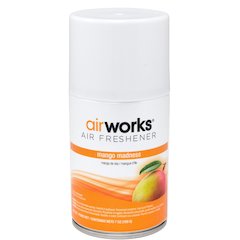 AirWorks Metered Aerosol Air Fresheners - Spray - 6000 ft³ - 7 fl oz (0.2 quart) - Mango Madness - Wall Mountable - 12 / Carton