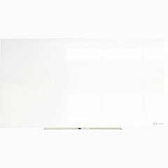 Quartet InvisaMount Magnetic Glass Board - 48" (4 ft) Width x 96" (8 ft) Height - White Glass Surface - Horizontal - Magnetic - Frameless, Accessory Tray, Non-absorbent, Stain Resistant, Ghost Resista