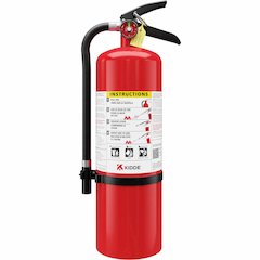 Kidde Pro 10 MP-1 Fire Extinguisher - 10 lb Capacity - A: Common Combustibles, B: Flammable Liquids, C: Live Electrical Equipment - Rechargeable, Safety Pin - Red