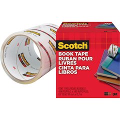 Scotch Book Tape - 15 yd Length x 4" Width - 3" Core - Clear - Acrylic - Crack Resistant - For Repairing, Reinforcing, Protecting, Covering - 1 Roll