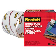 Scotch Book Tape - 15 yd Length x 3" Width - 3" Core - Clear - Acrylic - Crack Resistant - For Repairing, Reinforcing, Protecting, Covering - 1 Roll
