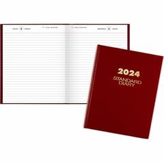 At-A-Glance Standard Diary Diary - Medium Size - Business - Julian Dates - Daily - 12 Month - January 2024 - December 2024 - 1 Day Single Page Layout - 7 1/2" x 9 1/2" White Sheet - Case Bound - Vinyl
