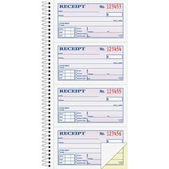 Adams Spiral 2-part Money/Rent Receipt Book - 200 Sheet(s) - Spiral Bound - 2 Part - 11" x 5.25" Form Size - White, Canary - Assorted Sheet(s) - 1 Each