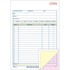 Adams Carbonless 3-part Sales Order Books - 50 Sheet(s) - 3 PartCarbonless Copy - 5.56" x 8.43" Sheet Size - White, Canary, Pink - Assorted Sheet(s) - 1 Each