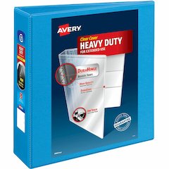 Avery&reg; Heavy-duty Nonstick View Binder - 3" Binder Capacity - Letter - 8 1/2" x 11" Sheet Size - 600 Sheet Capacity - 3 Ring - Fastener: Slant D-Ring - Pocket: 4, Internal - Poly - Light Blue - Re