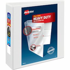 Avery&reg; Heavy-duty Nonstick View Binder - 3" Binder Capacity - Letter - 8 1/2" x 11" Sheet Size - 600 Sheet Capacity - 3 Ring - Fastener: Slant D-Ring - Pocket: 4, Internal - Poly - White - Recycle