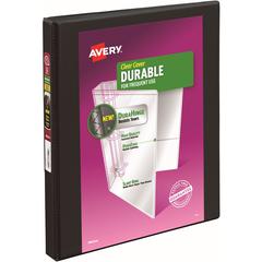 Avery&reg; Durable View 3 Ring Binder - 1/2" Binder Capacity - Letter - 8 1/2" x 11" Sheet Size - 120 Sheet Capacity - 3 x Slant Ring Fastener(s) - 2 Pocket(s) - Polypropylene - Recycled - Pocket, Dur