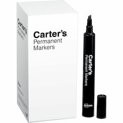 Carter's&reg; Permanent Markers, Large Desk-Style, 12 Black (27178) - 4.7625" Chisel Marker Point - Black Ink - Office, Warehouse, Classroom, Metal, Plastic - 12