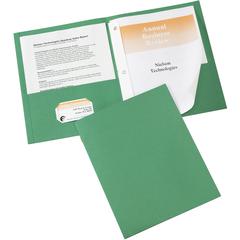 Avery&reg; Letter Report Cover - 8 1/2" x 11" - 70 Sheet Capacity - 3 x Prong Fastener(s) - 1/2" Fastener Capacity for Folder - 2 Internal Pocket(s) - Green - 25 / Box