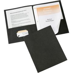 Avery&reg; Letter Report Cover - 8 1/2" x 11" - 70 Sheet Capacity - 3 x Prong Fastener(s) - 1/2" Fastener Capacity for Folder - 2 Internal Pocket(s) - Black - 25 / Box