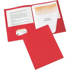Avery&reg; Letter Report Cover - 8 1/2" x 11" - 70 Sheet Capacity - 3 x Prong Fastener(s) - 1/2" Fastener Capacity for Folder - 2 Internal Pocket(s) - Red - 25 / Box