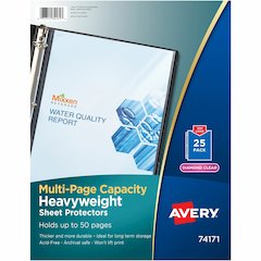 Avery&reg; Diamond Clear Multi-Page Capacity Sheet Protectors - 50 x Sheet Capacity - For Letter 8 1/2" x 11" Sheet - Clear - Polypropylene - 25 / Pack