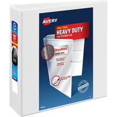 Avery Heavy-Duty View Binder, 3" EZD Rings, 1 White Binder (79193) - 3" Binder Capacity - Letter - 8 1/2" x 11" Sheet Size - 670 Sheet Capacity - 3 1/2" Spine Width - 3 x 3" Ring - Fastener: Ring - Po