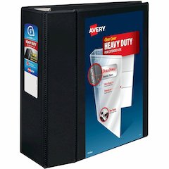 Avery&reg; Heavy-Duty Binder, 5" One Touch EZD(R) Rings, Black (79606) - Avery&reg; Heavy-Duty View 3 Ring Binder, 5 Inch One Touch EZD(R) Rings, 1,050-Sheet Capacity, 2.3/4.8 Inch Wide Spine, Customi