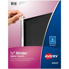 Avery&reg; Binder Spine Inserts - 1/2" Sheet - White - Card Stock - 80 / Pack