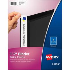 Avery&reg; Binder Spine Inserts - 1 1/2" Sheet - White - 25 / Pack