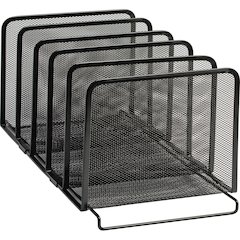 Rolodex Expressions 22141 Mesh Stacking Sorter - 5 Compartment(s) - 7.50" Height x 8.50" Width x 14.25" Depth - Desktop - Stackable - Black - Steel - 1 Each