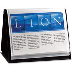 Lion Flip-N-Tell Display Easel Books - Letter - 8 1/2" x 11" Sheet Size - 40 Sheet Capacity - 20 Pocket(s) - Polypropylene - Black - 1.50 lb - Recycled - Non-stick, Acid-free, Lightweight, Reinforced 