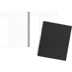 Mead 1 - Subject Action Planner Notebook - Letter - 80 Sheets - Double Wire Spiral - 0.34" Ruled - 20 lb Basis Weight - Letter - 8 1/2" x 11" - White Paper - Black Binding - BlackLinen Cover - Bond Pa