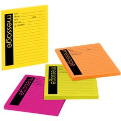 Post-it&reg; Important Message Note - 50 Sheet(s) - 5" x 4" Sheet Size - Yellow, Pink, Orange, Green - Assorted Sheet(s) - 4 / Pack