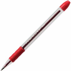 Pentel R.S.V.P. Ballpoint Stick Pens - Refillable - Red Ink - Clear Barrel - 1 Dozen