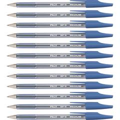 Pilot Better BP-S Ball Stick Pens - Refillable - Blue Ink - Crystal, Clear Barrel - Stainless Steel Tip - 1 Dozen