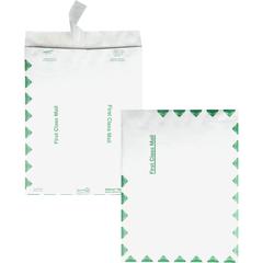 Survivor&reg; 6 x 9 DuPont Tyvek First Class Border Catalog Mailers with Self-Seal Closure - First Class Mail - #1 - 6" Width x 9" Length - 14 lb - Peel & Seal - Tyvek - 100 / Box - White