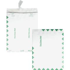 Survivor&reg; 10 x 13 DuPont Tyvek First Class Border Catalog Mailer with Self-Sealing Closure - First Class Mail - #13 1/2 - 10" Width x 13" Length - 14 lb - Peel & Seal - White - Tyvek - 100 / Box