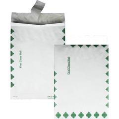 Survivor&reg; 10 x 13 x 1-1/2 DuPont Tyvek Expansion First Class Border Mailers - First Class Mail - 10" Width x 13" Length - 1 1/2" Gusset - 18 lb - Peel & Seal - White - Tyvek - 100 / Carton