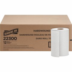 Genuine Joe Hardwound Roll Paper Towels - 7.87" Width x 350 ft Length - 2" Core - White - 12 / Carton