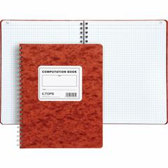 TOPS Engineer's Research & Computation Book - 76 Sheets - Wire Bound - 9 1/2" x 11 3/4" - Ivory Paper - Red Cover - Numbered, Heavyweight - 1 Each