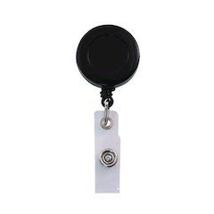 Clip-On Badge Reel, Extends 30", Black, 25/Pack