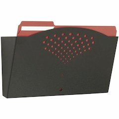 Safco Single Steel Wall Pocket - 1 Pocket(s) - 8.50" Height x 15" Width x 3" Depth - Mar Resistant, Durable, Sturdy - Powder Coated - Black - Steel - 1 Each